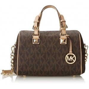MICHAEL KORS SIGNATURE PRINT SATCHEL HANDBAG BAG